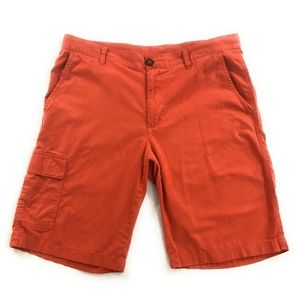 Columbia Mens Orange Cargo Shorts, 36